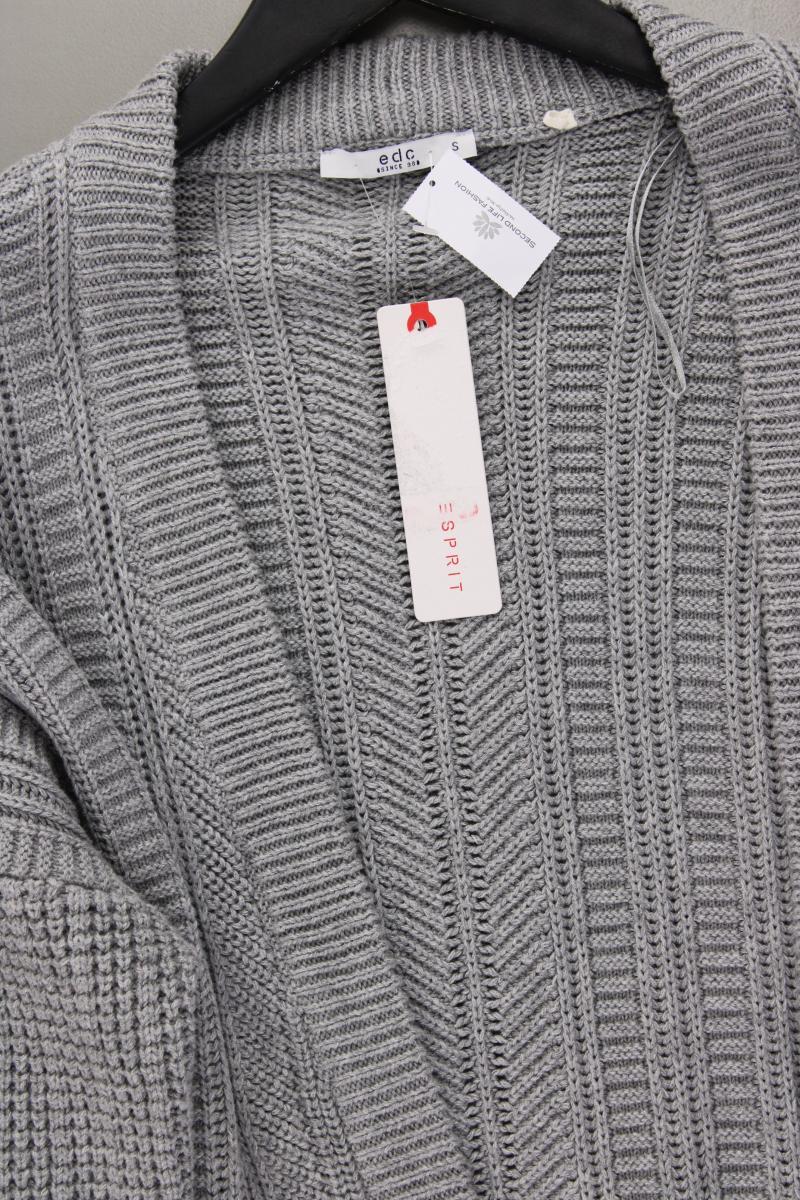 Esprit Strickjacke Gr. S neu mit Etikett Langarm grau aus Baumwolle