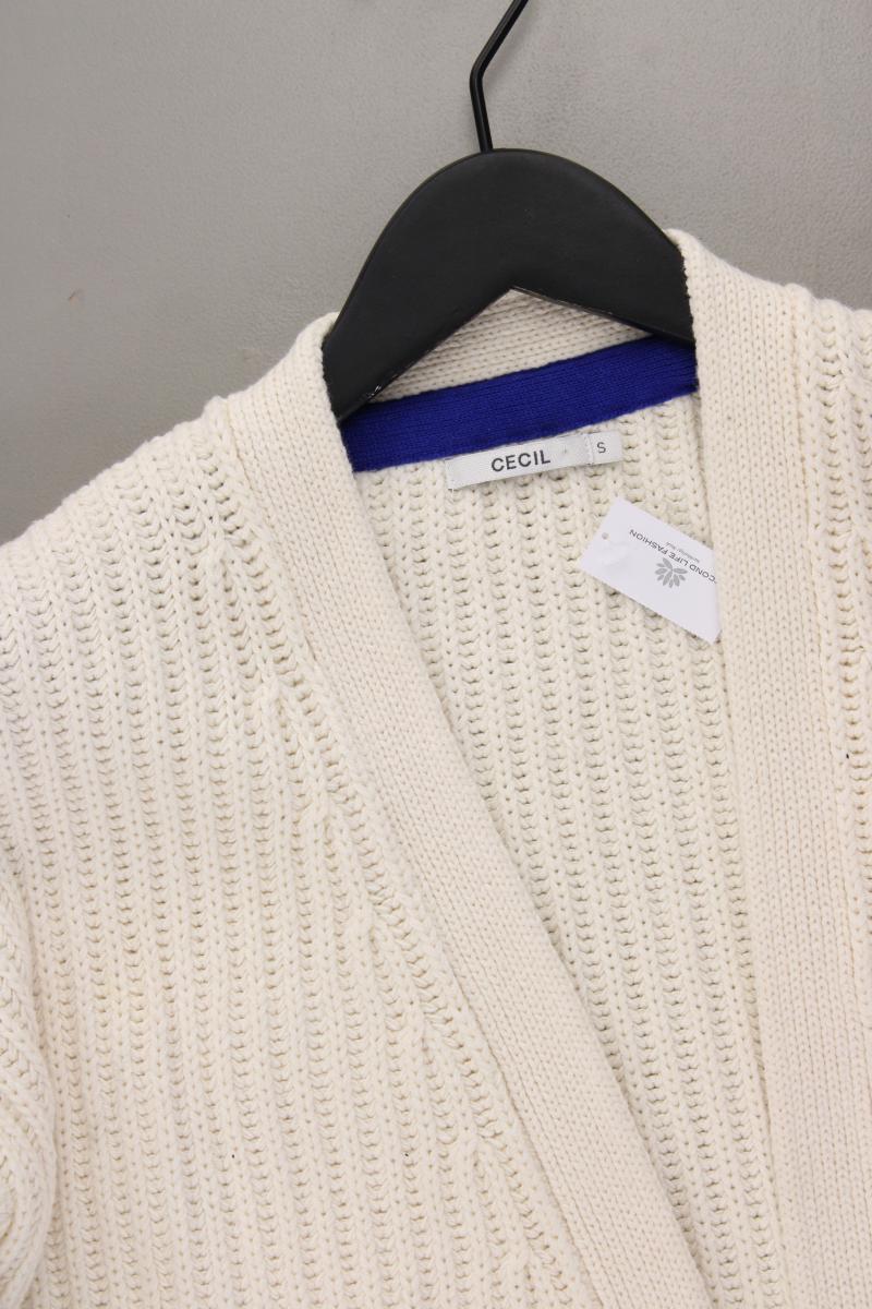 Cecil Strickjacke Gr. S neuwertig Langarm creme aus Baumwolle