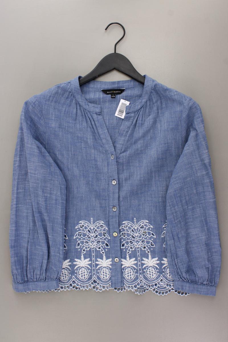 mercer&madison Regular Bluse Gr. 40 3/4 Ärmel blau aus Baumwolle