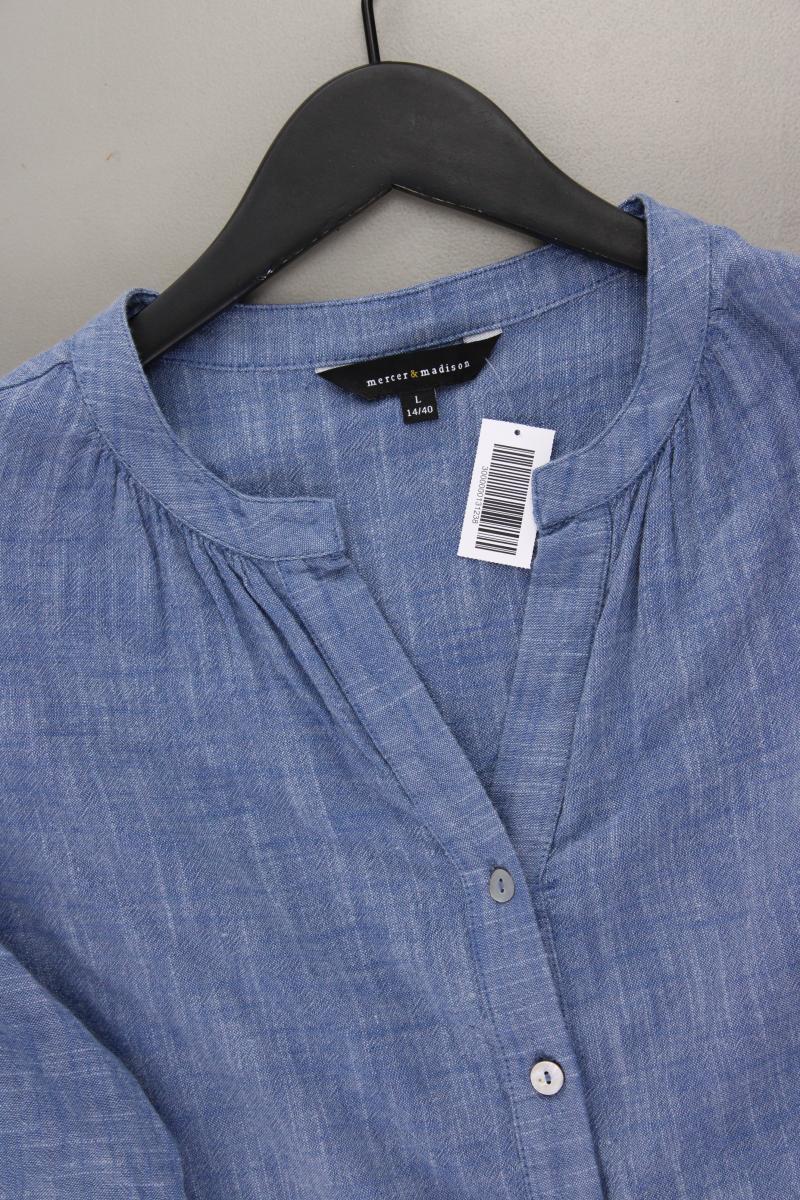 mercer&madison Regular Bluse Gr. 40 3/4 Ärmel blau aus Baumwolle