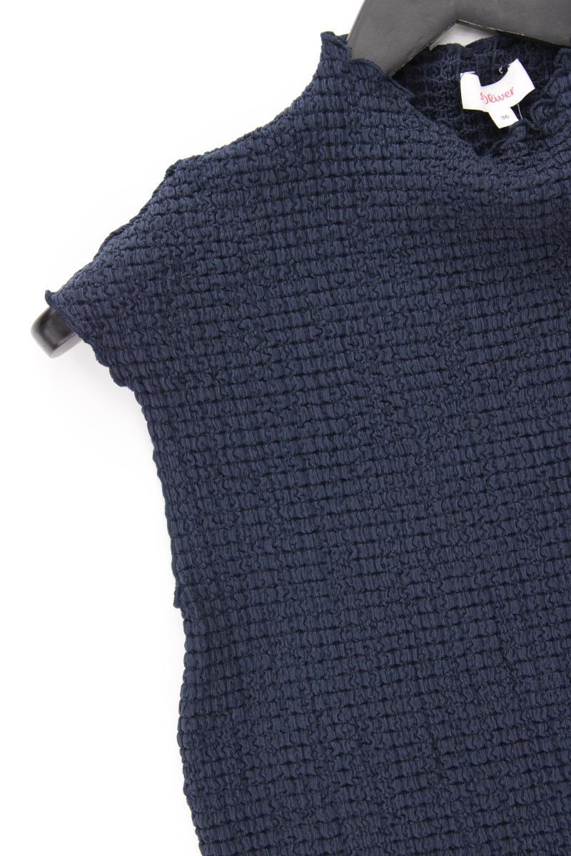 s.Oliver Kurzarmbluse Gr. 36 neuwertig blau aus Polyester