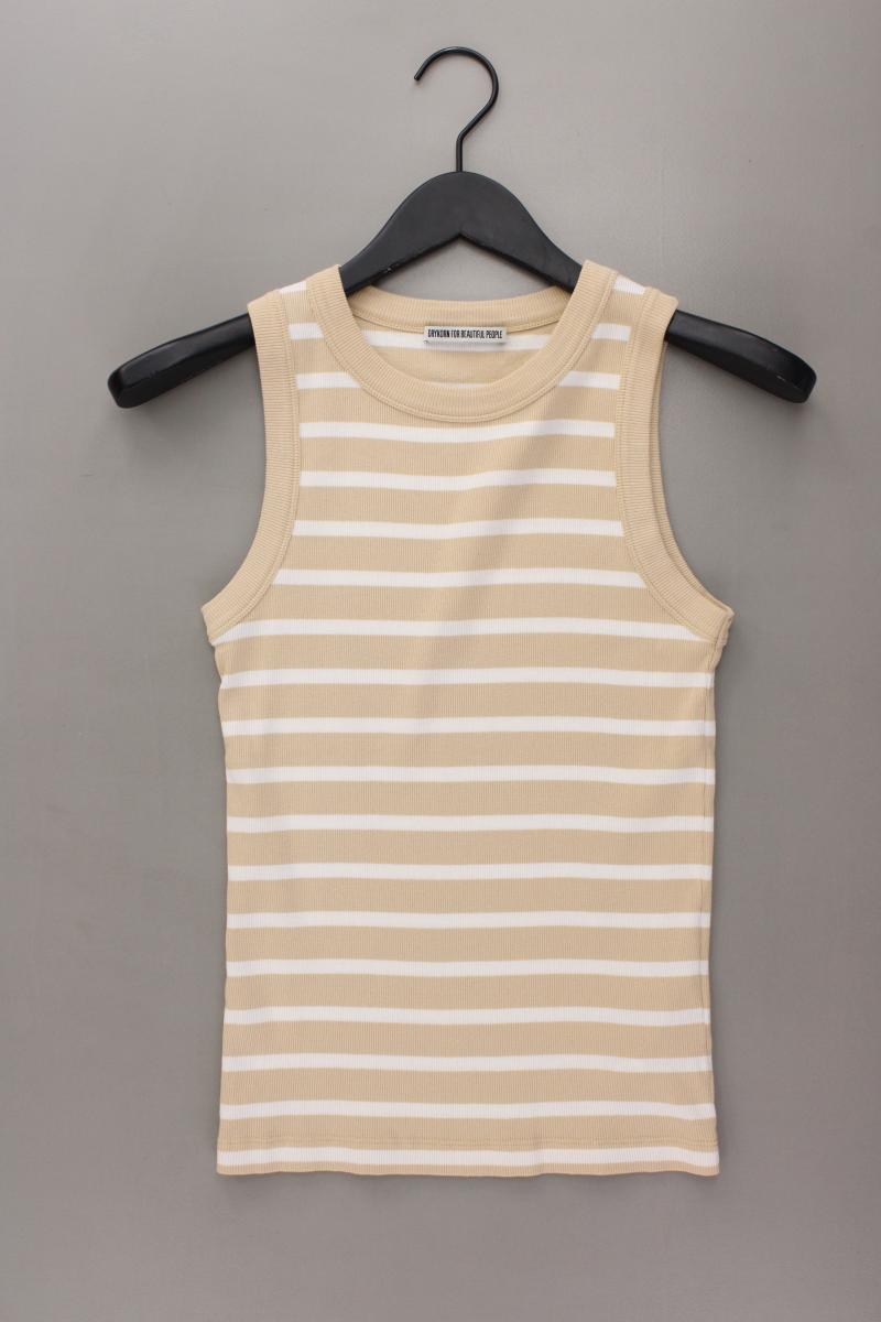Drykorn Trägertop Gr. S gestreift neuwertig creme aus Baumwolle