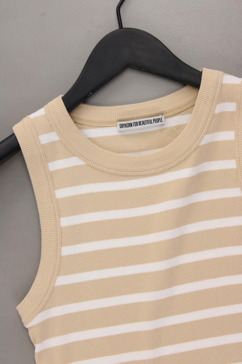 Drykorn Trägertop Gr. S gestreift neuwertig creme aus Baumwolle