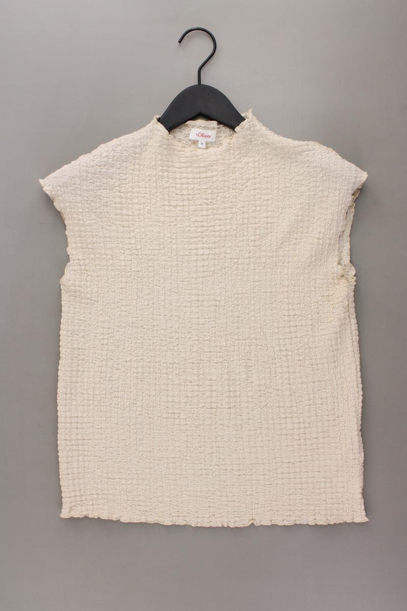 s.Oliver Kurzarmbluse Gr. 36 creme aus Polyester