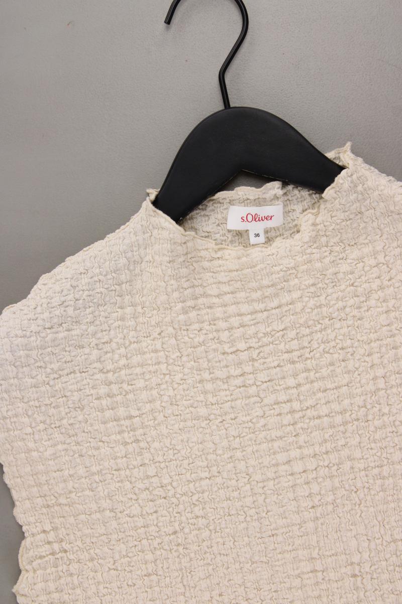 s.Oliver Kurzarmbluse Gr. 36 creme aus Polyester