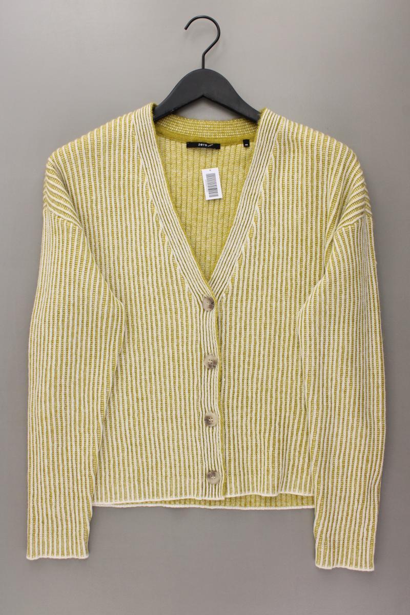 Zero Strickjacke Gr. 42 neuwertig Langarm gelb aus Polyacryl