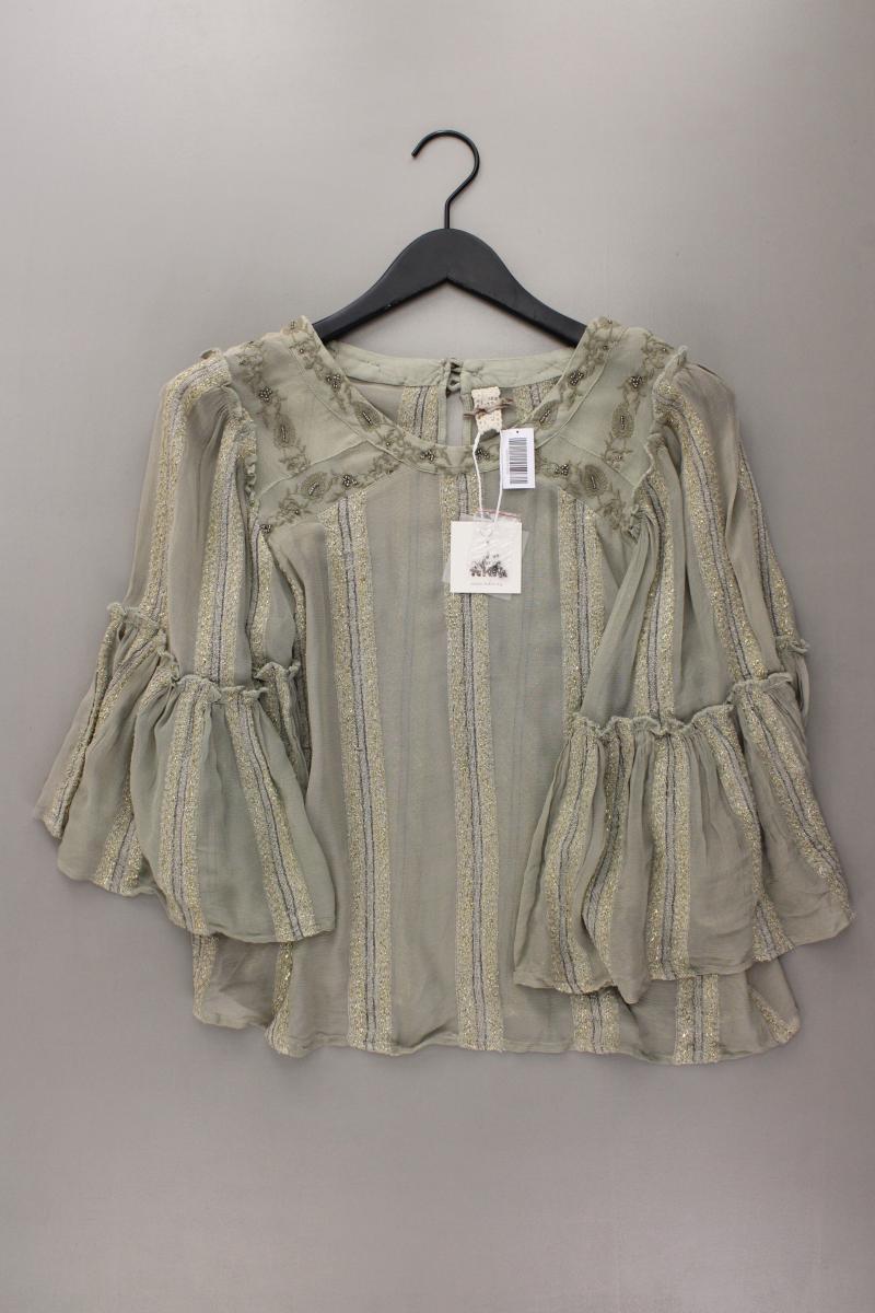 NKN Nekane Chiffonbluse Gr. S neu mit Etikett 3/4 Ärmel grün aus Viskose