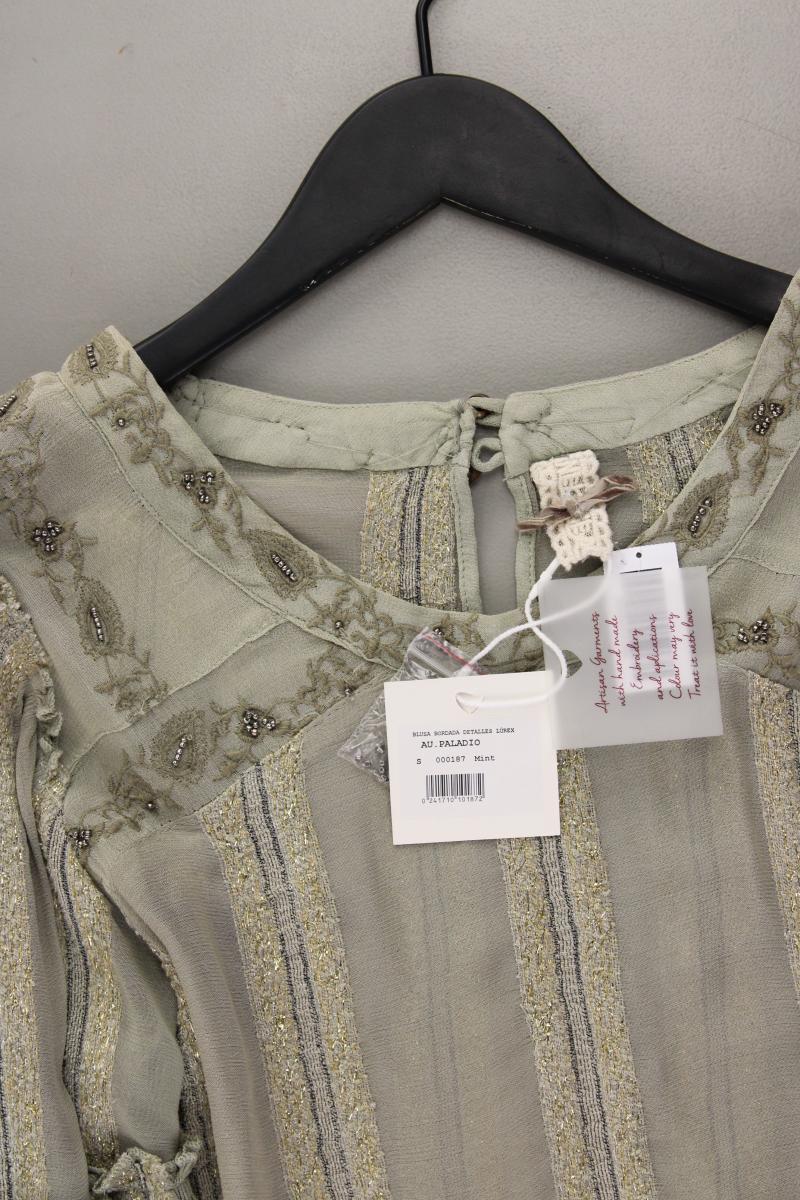 NKN Nekane Chiffonbluse Gr. S neu mit Etikett 3/4 Ärmel grün aus Viskose