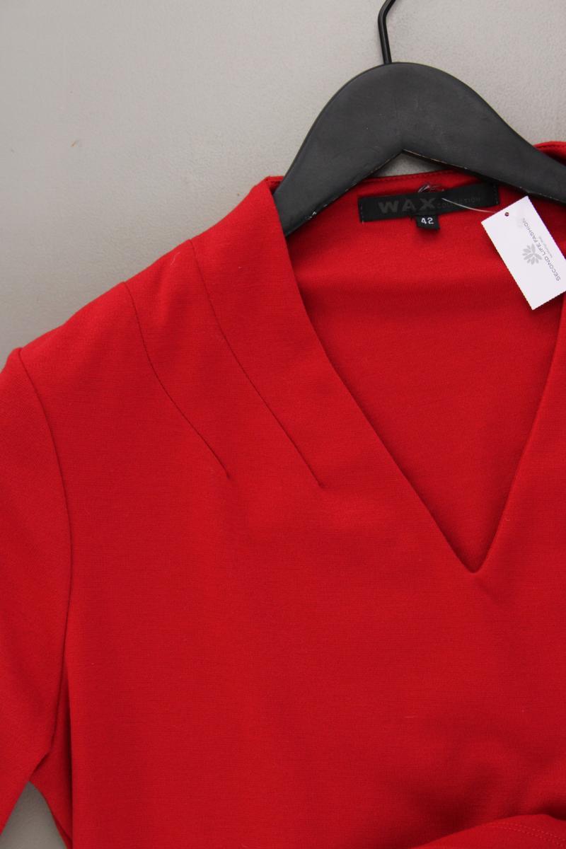 Wax Etuikleid Gr. 42 Kurzarm rot aus Baumwolle