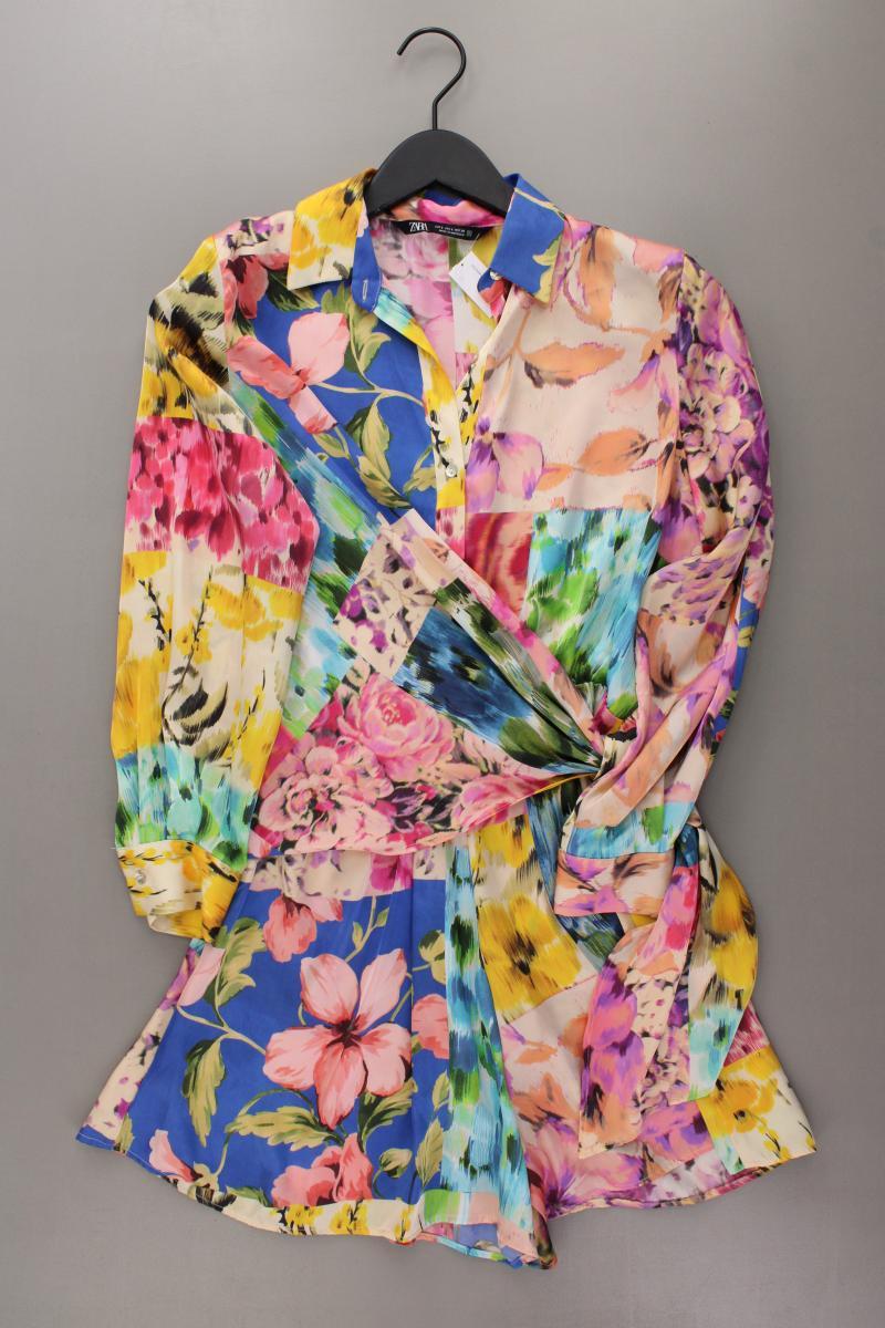 Zara Kurzer Jumpsuit Gr. S mit Blumenmuster mehrfarbig aus Polyester