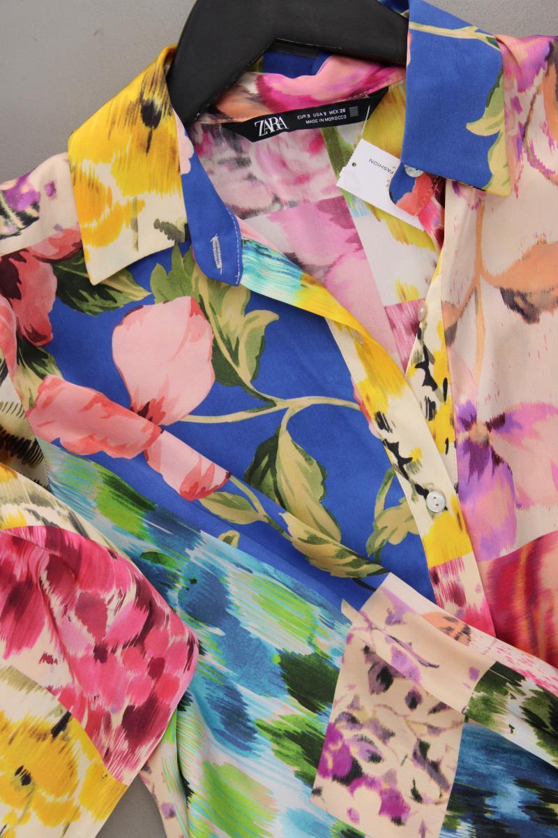 Zara Kurzer Jumpsuit Gr. S mit Blumenmuster mehrfarbig aus Polyester