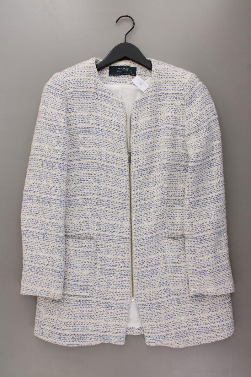 Zara Bouclé Mantel Gr. L blau aus Baumwolle