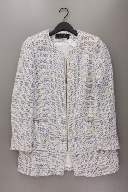 Zara Bouclé Mantel Gr. L blau aus Baumwolle