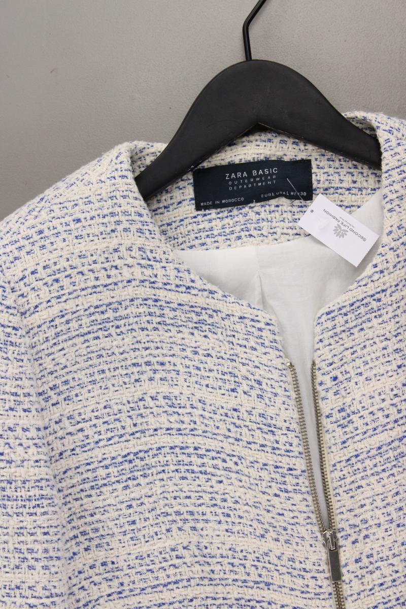 Zara Bouclé Mantel Gr. L blau aus Baumwolle