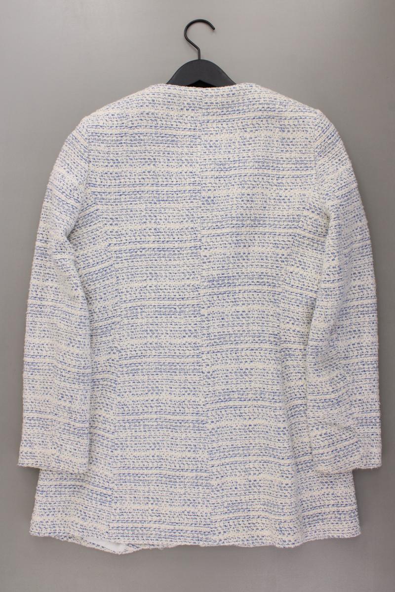 Zara Bouclé Mantel Gr. L blau aus Baumwolle