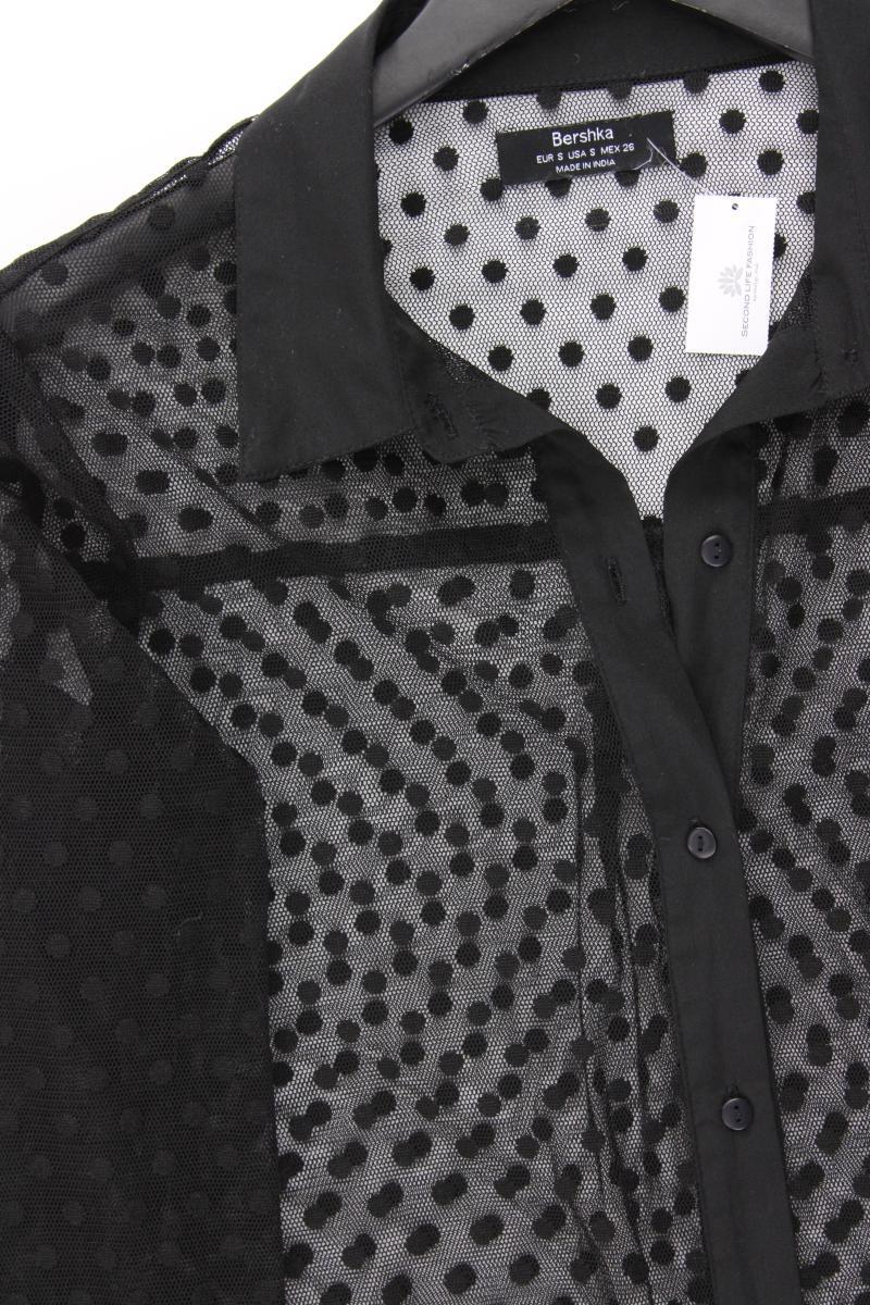 Bershka transparentes Kleid Gr. S Langarm schwarz