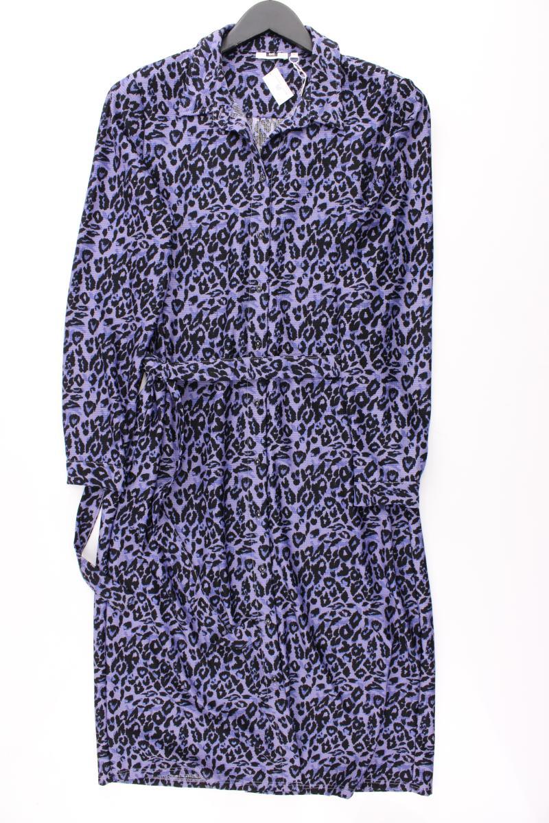 WE Fashion Langarmkleid Gr. L mit Tierdruck mit Gürtel lila aus Polyester