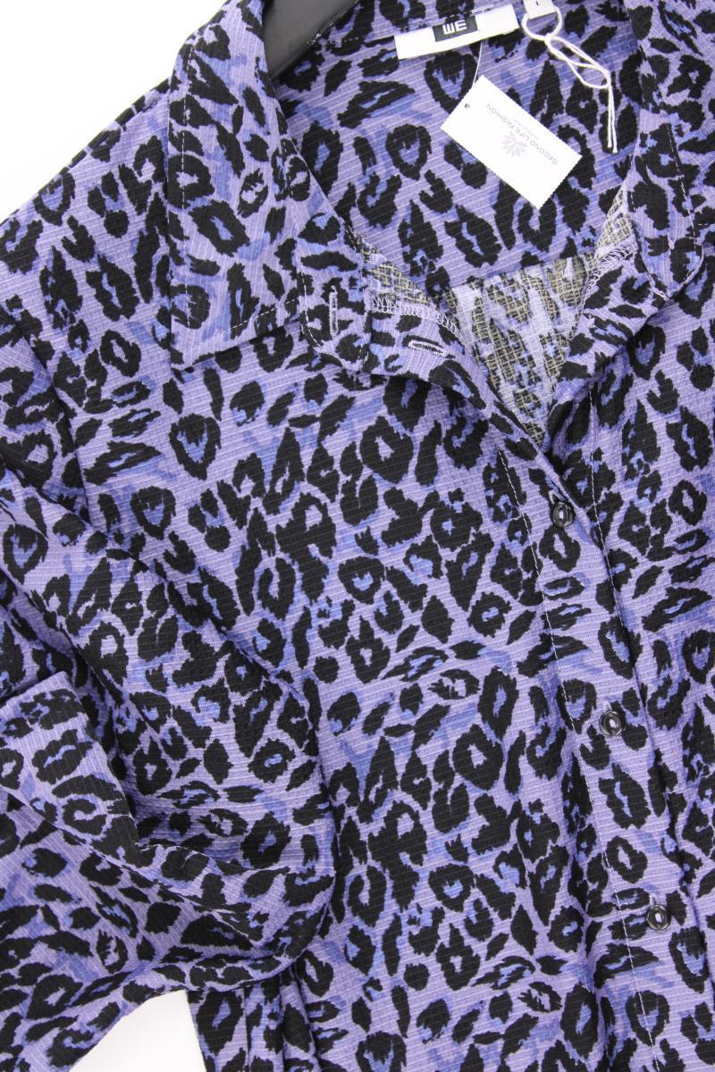 WE Fashion Langarmkleid Gr. L mit Tierdruck mit Gürtel lila aus Polyester