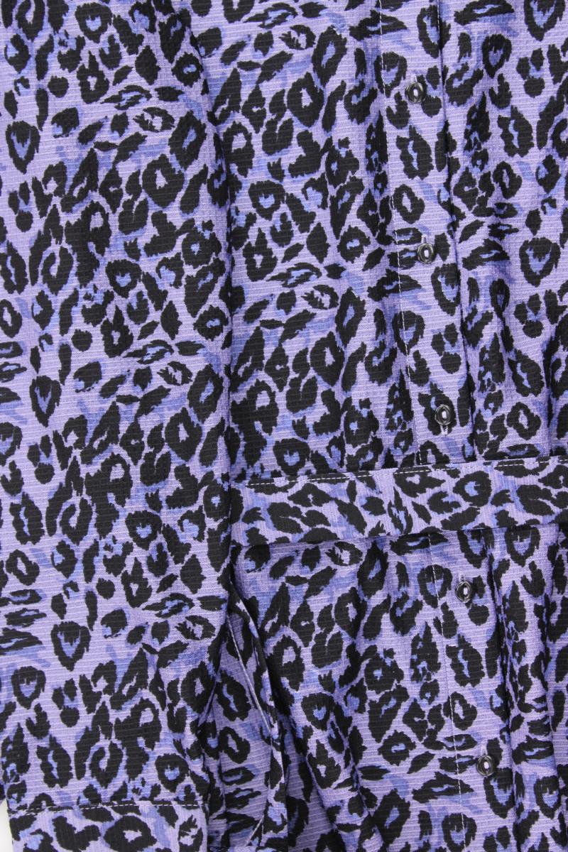 WE Fashion Langarmkleid Gr. L mit Tierdruck mit Gürtel lila aus Polyester