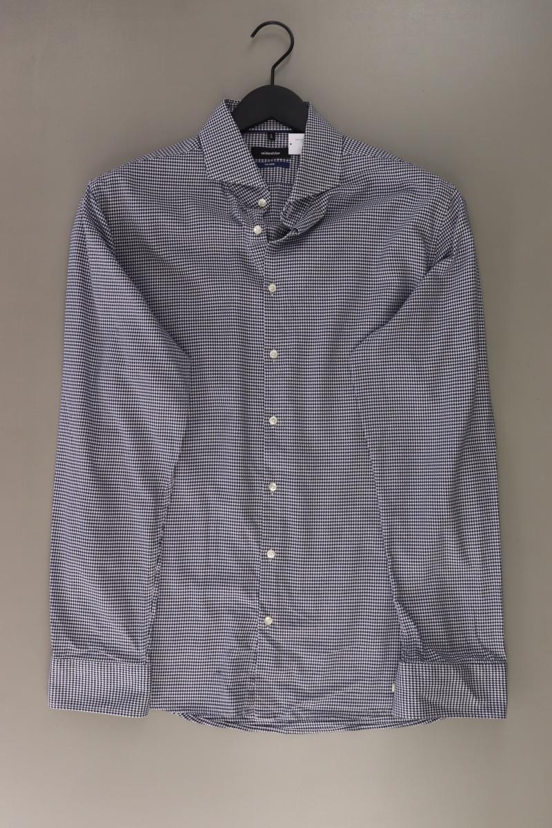 Seidensticker Langarmhemd für Herren Gr. Hemdgröße 41 hahnentritt blau