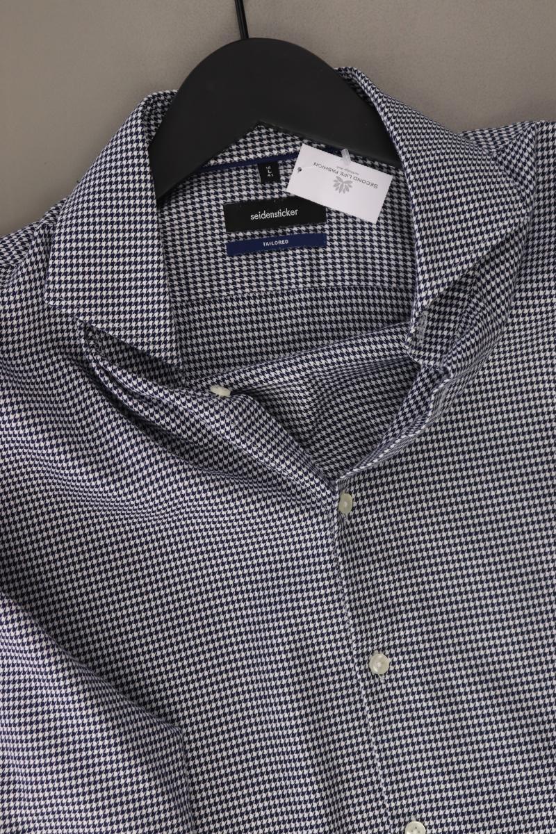 Seidensticker Langarmhemd für Herren Gr. Hemdgröße 41 hahnentritt blau