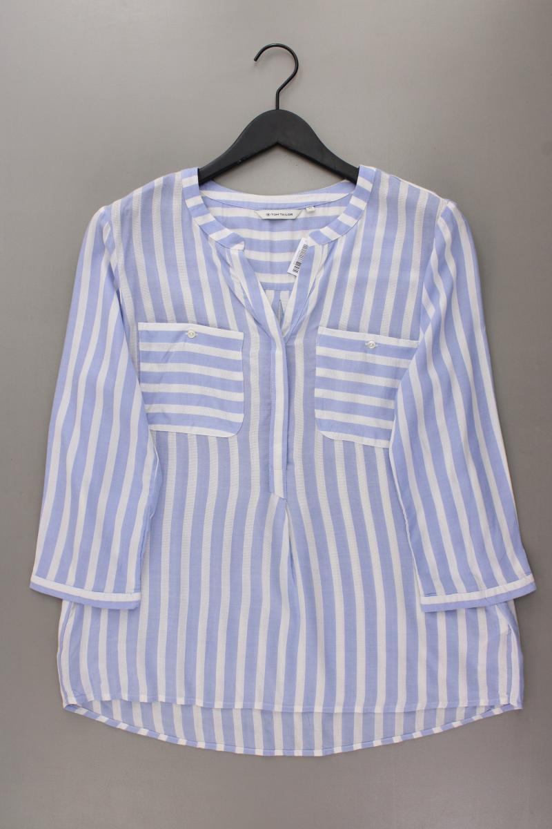 Tom Tailor Classic Bluse Gr. 40 gestreift neuwertig 3/4 Ärmel blau aus Viskose