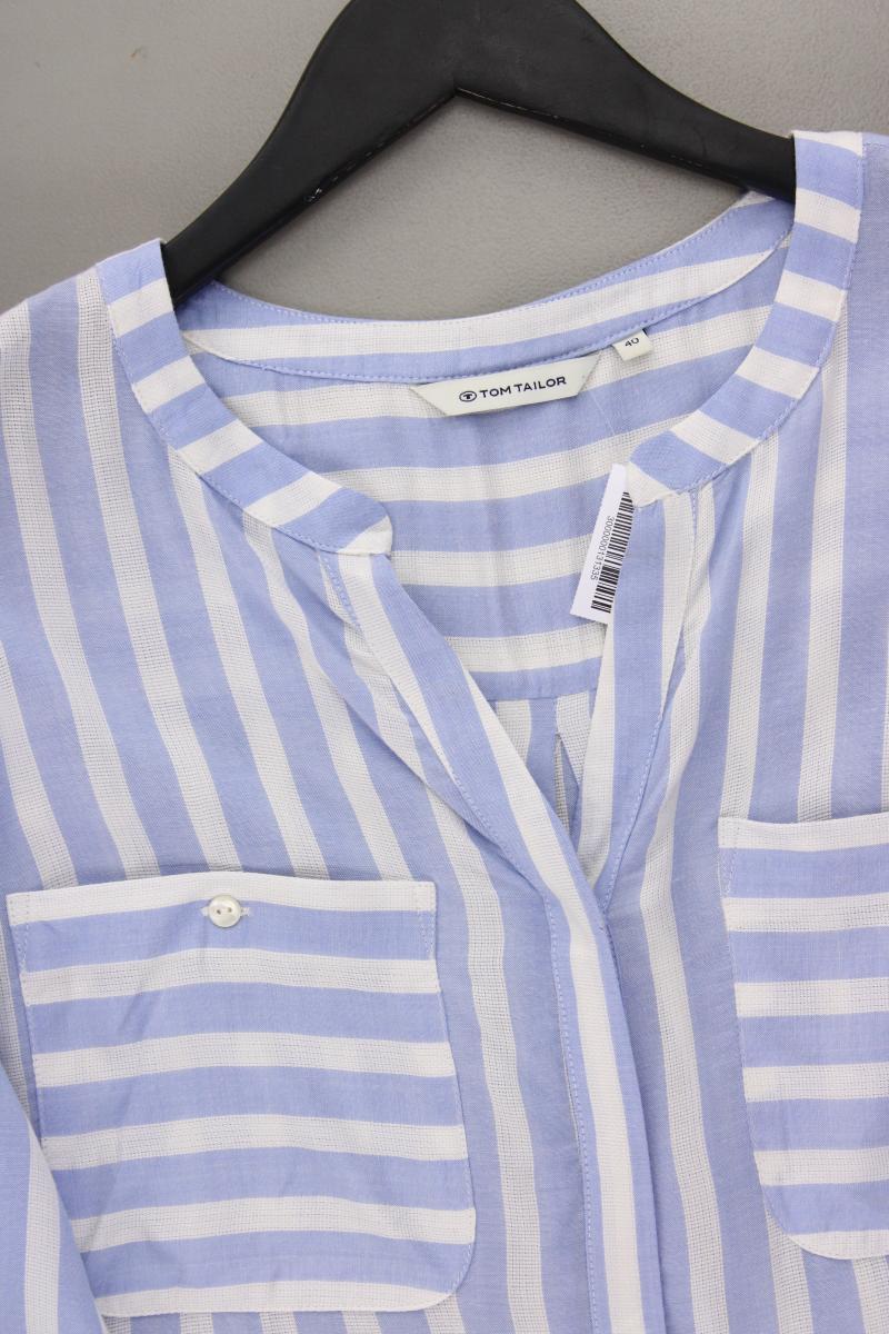 Tom Tailor Classic Bluse Gr. 40 gestreift neuwertig 3/4 Ärmel blau aus Viskose