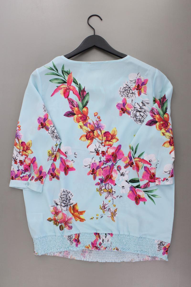 Paola Classic Bluse Gr. 44 mit Blumenmuster neuwertig 3/4 Ärmel blau
