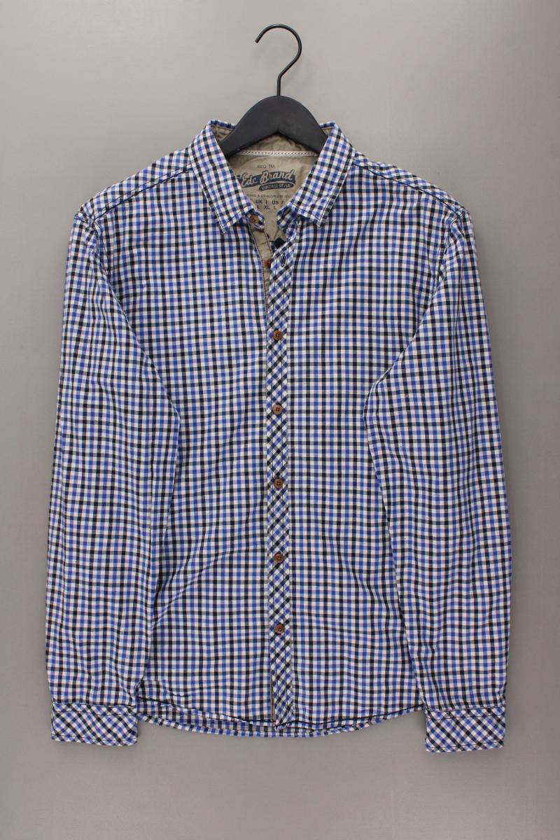 edc by Esprit Karohemd für Herren Gr. L kariert Langarm blau aus Baumwolle