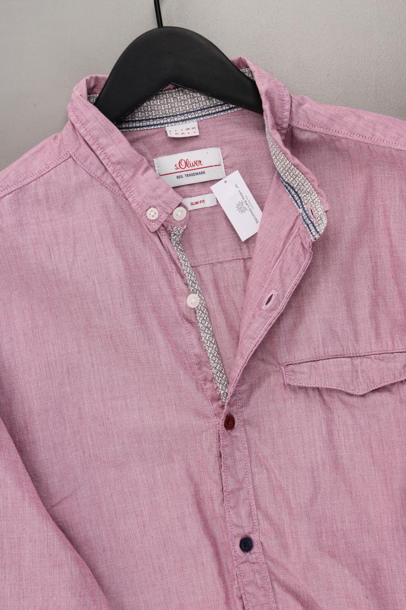 s.Oliver Langarmhemd für Herren Gr. L rot aus Baumwolle