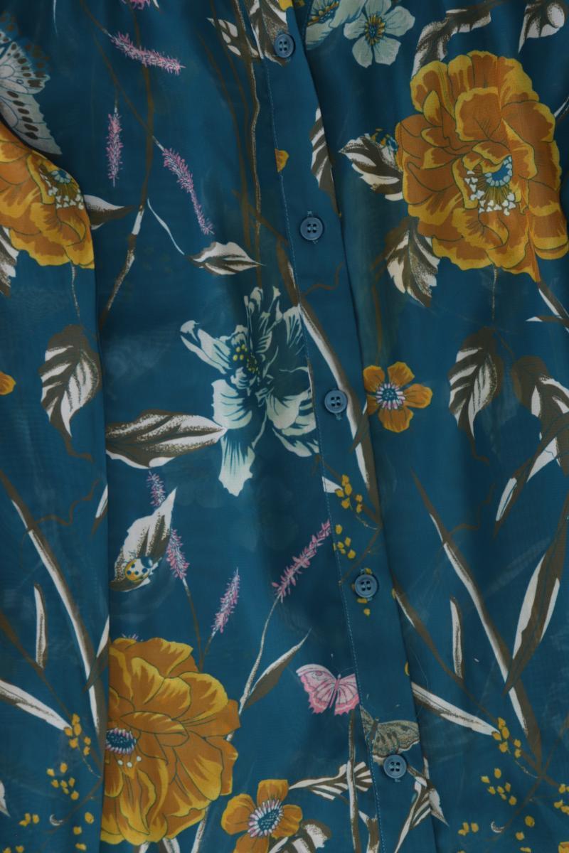 Tramontana Langarmkleid Gr. M mit Blumenmuster blau aus Polyester