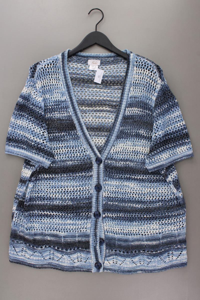 Paola Strickjacke Gr. 52 Kurzarm blau aus Polyacryl