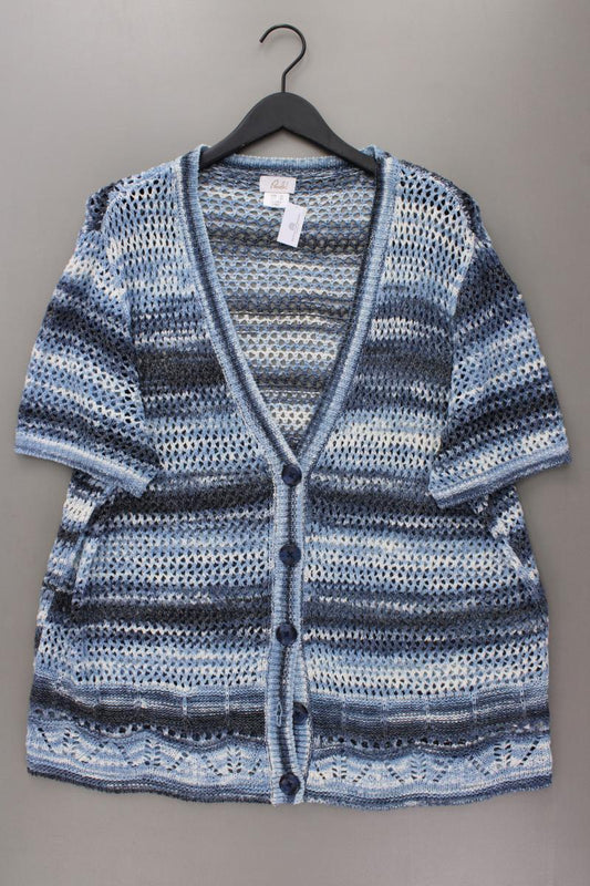 Paola Strickjacke Gr. 52 Kurzarm blau aus Polyacryl