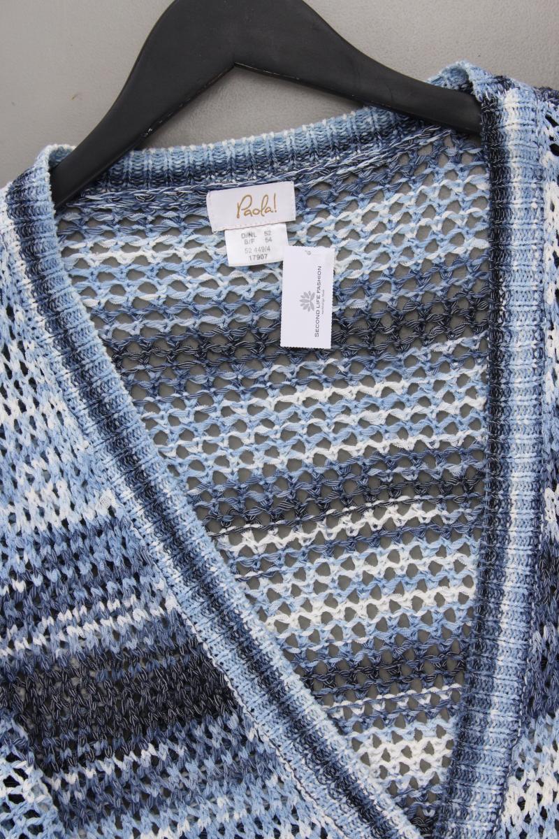 Paola Strickjacke Gr. 52 Kurzarm blau aus Polyacryl