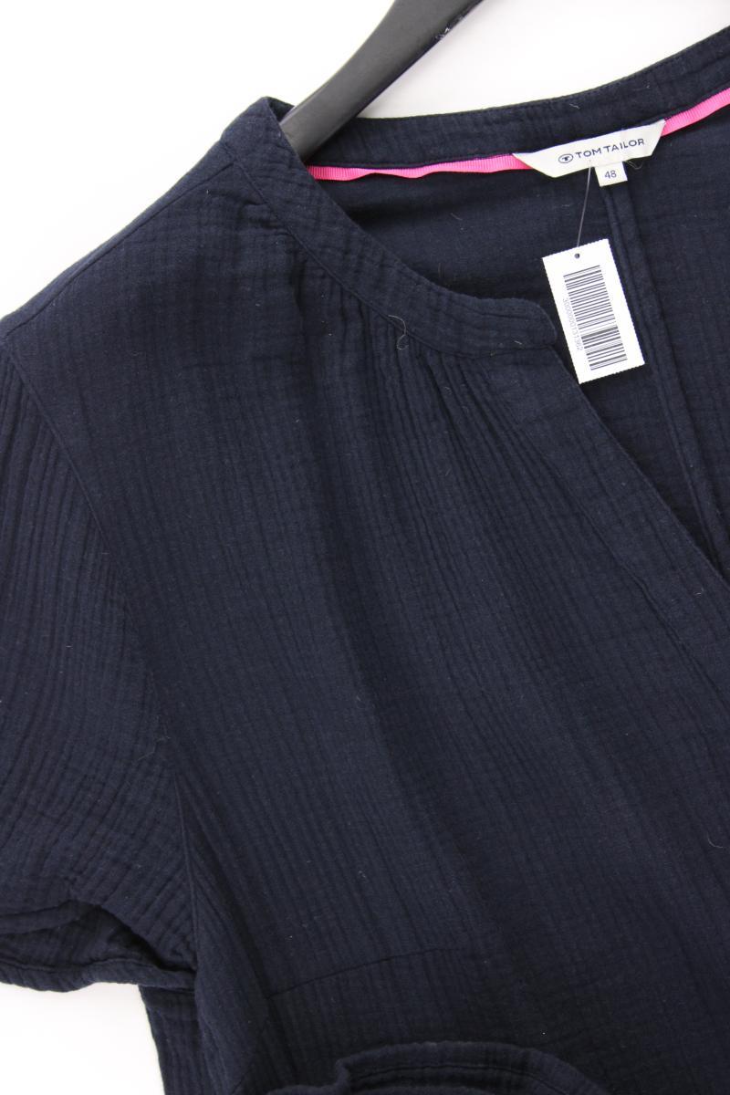 Tom Tailor Kurzarmkleid Gr. 48 blau aus Baumwolle