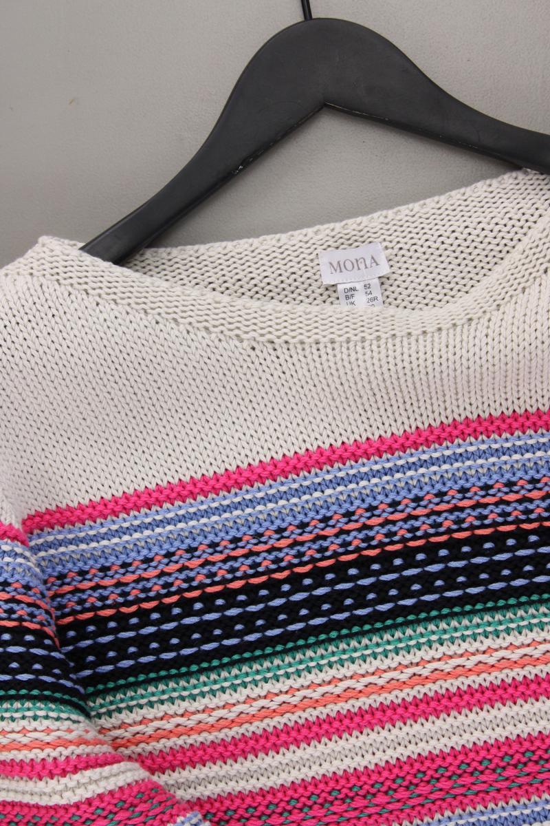 Mona Grobstrickpullover Gr. 52 gestreift mehrfarbig aus Baumwolle