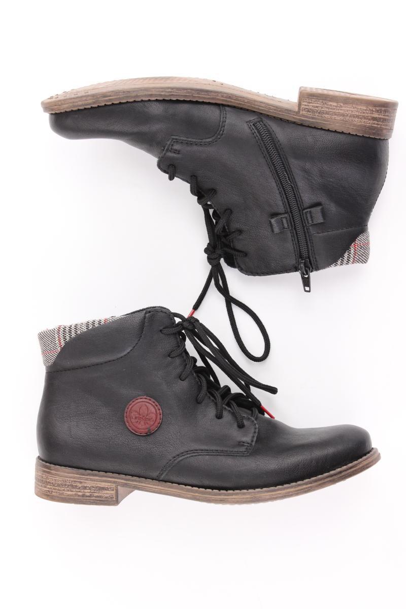 Rieker Stiefeletten Gr. 39 neuwertig schwarz aus Kunstleder