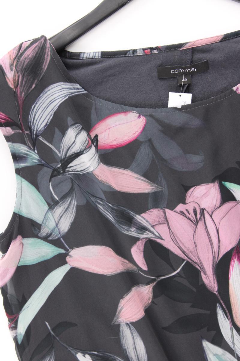 comma, Chiffonkleid Gr. 42 mit Blumenmuster Ärmellos lila aus Polyester