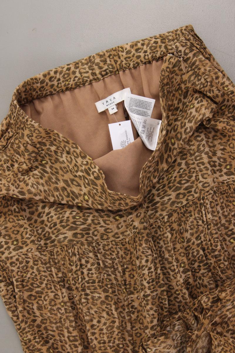 YAYA Maxirock Gr. 34 mit Tierdruck braun aus Viskose