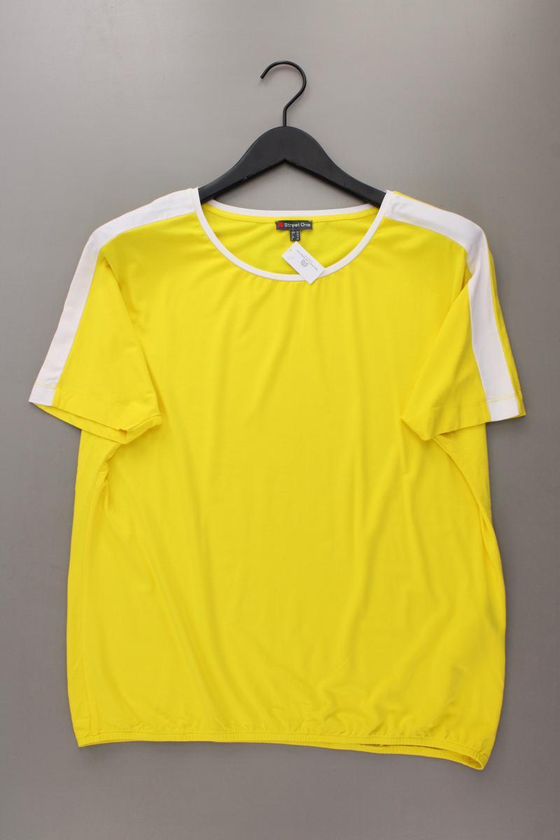 Street One T-Shirt Gr. 42 neuwertig Kurzarm gelb aus Viskose