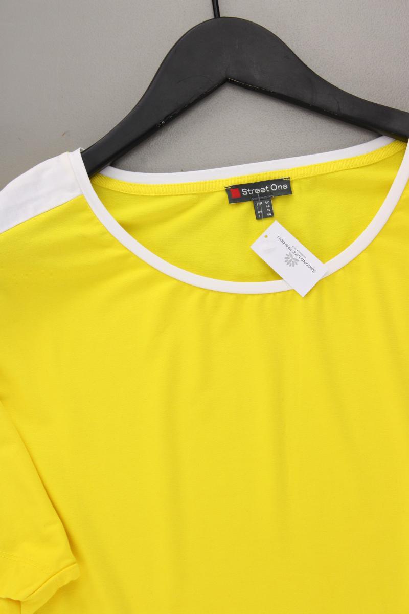 Street One T-Shirt Gr. 42 neuwertig Kurzarm gelb aus Viskose