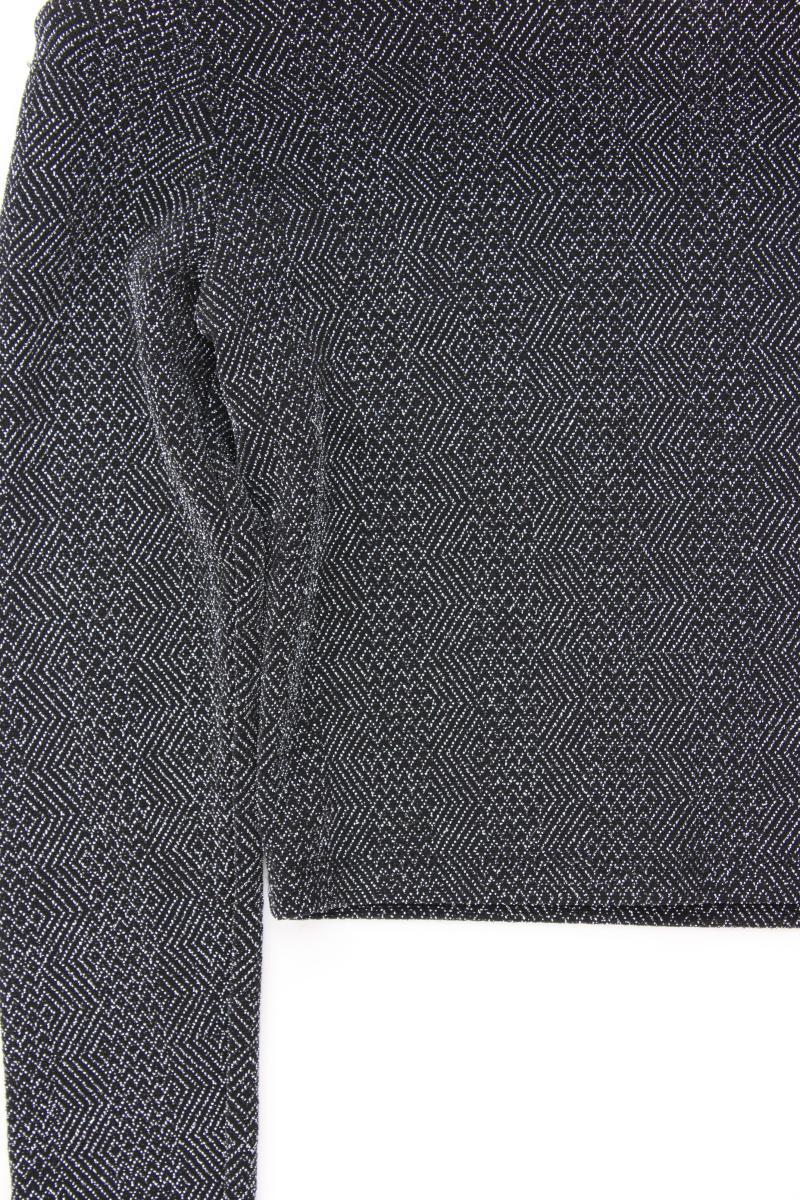 H&M Glitzer Crop Longshirt Gr. XS Langarm mit Glitzer silber aus Polyamid