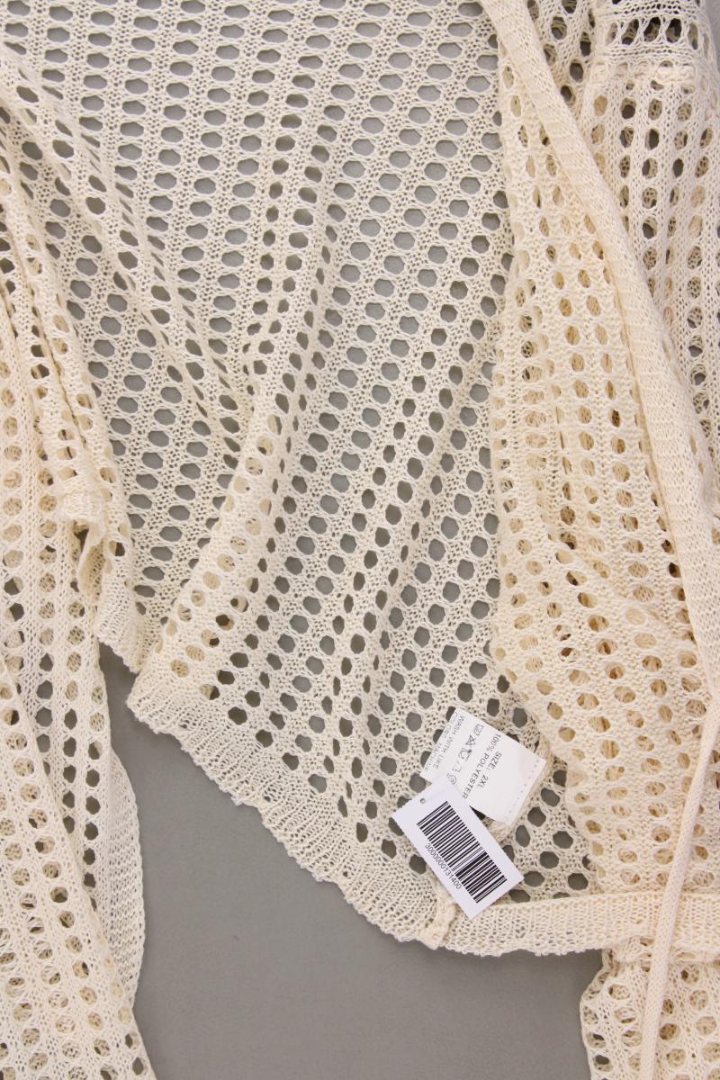 Strickjacke Gr. XXL Langarm creme aus Polyester