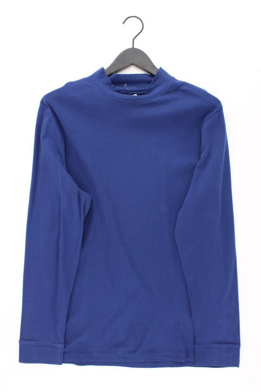 Walbusch Longsleeve-Shirt für Herren Gr. 56 Langarm blau aus Baumwolle