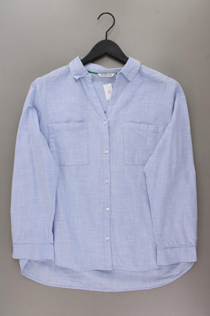 Tom Tailor Regular Bluse Gr. 44 3/4 Ärmel blau aus Baumwolle