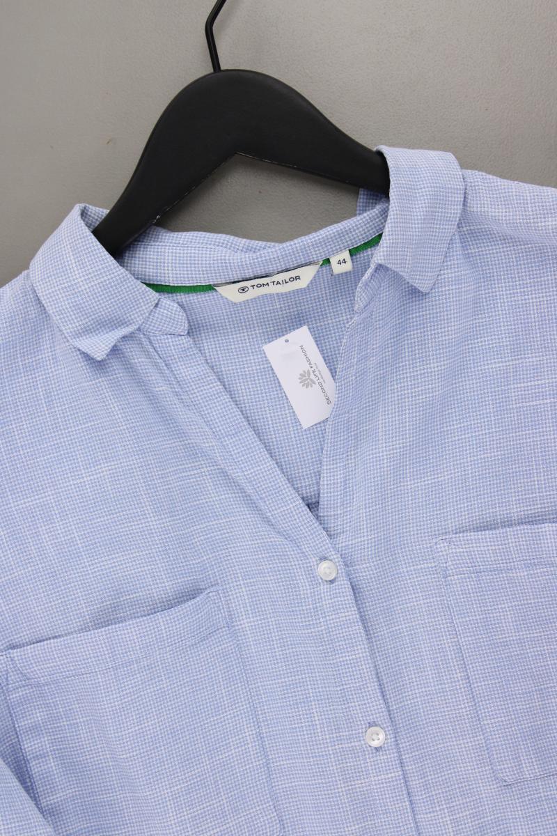 Tom Tailor Regular Bluse Gr. 44 3/4 Ärmel blau aus Baumwolle