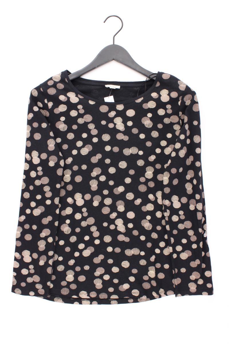 Esprit Printshirt Gr. M gepunktet Langarm schwarz aus Baumwolle