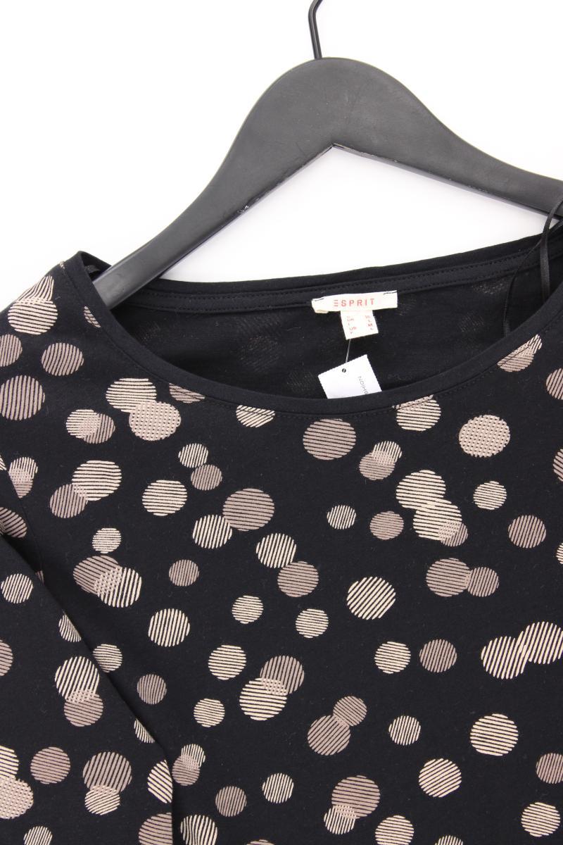 Esprit Printshirt Gr. M gepunktet Langarm schwarz aus Baumwolle