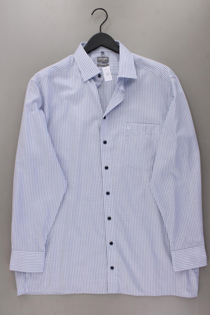 Olymp Langarmhemd für Herren Gr. Hemdgröße 43 blau aus Baumwolle