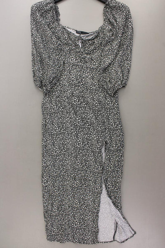 Pull&Bear Midikleid Gr. XS 3/4 Ärmel mit Carmen-Ausschnitt grau aus Polyester